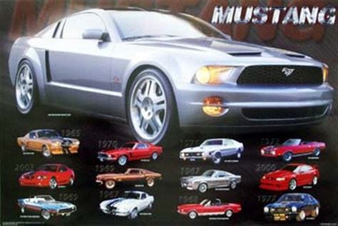 Ford Mustang Evolution Poster Amazing History Collage Rare Hot New