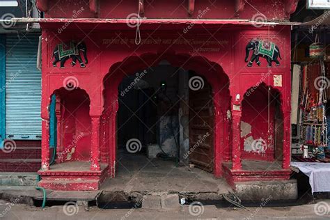 Entrance Of A Temple Pushkar Ajmer Rajasthan India Stock Photo