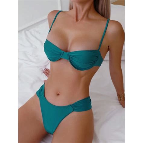 Conjunto De Bikini Acanalado De Unicolor GENERICO Falabella