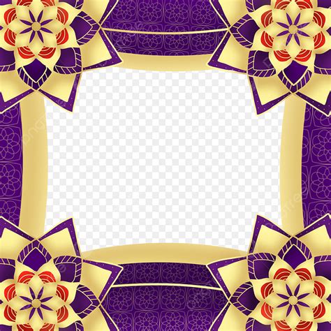 Islam Mandala Hd Transparent Purple And Gold Islamic Border With