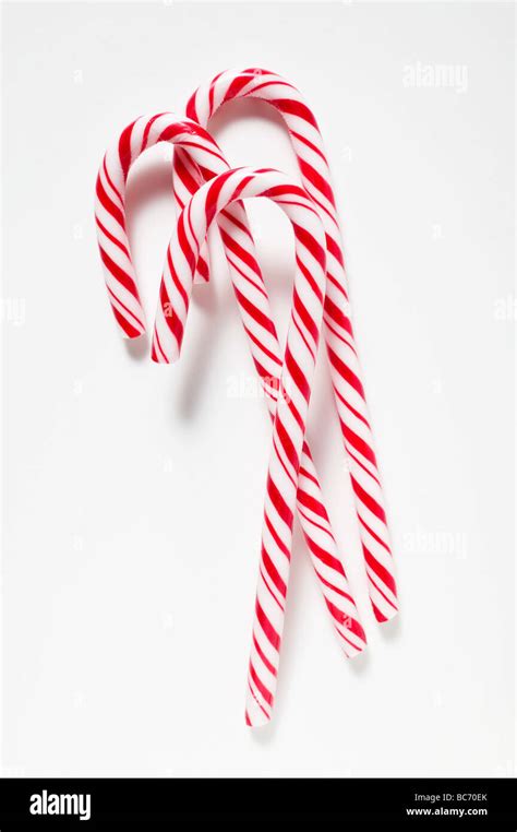 Three Candy Canes Stock Photo Alamy