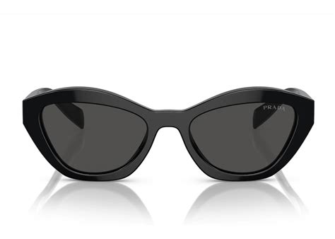 Prada Butterfly Sunglasses Black Dark Grey Pra02s In Acetate With Silver Tone Us