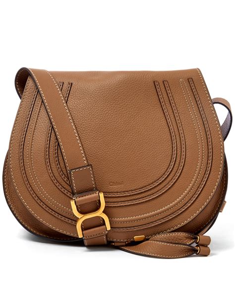 Chloé Medium Light Brown Marcie Leather Saddle Bag In Brown Lyst