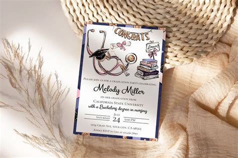 Nurse Graduation Invitation Nurse Invitation Safety First Etsy