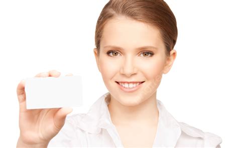 Woman With Business Card Advertising Card Businesscard Woman PNG