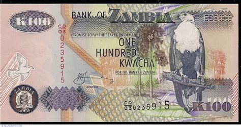 100 Kwacha 2003 1992 2011 Issue Zambia Banknote 1361