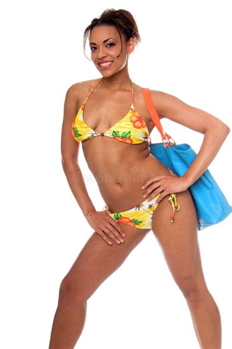 Modello Africano Del Bikini Fotografia Stock Immagine Di Corpo Giallo