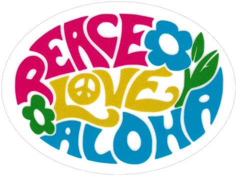 Peace Love Aloha Small Bumper Sticker Decal Peace Resource Project