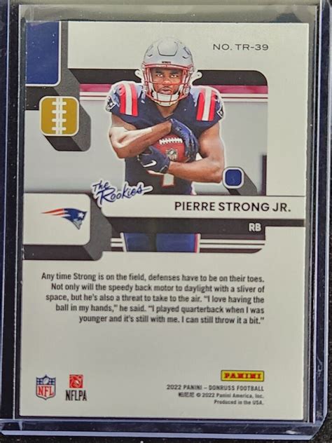 2022 Donruss The Rookies TR 39 Pierre Strong Jr New England Patriots