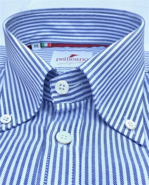 Men S Stripe Oxford Button Down Shirt In Blue White Pellicano Menswear