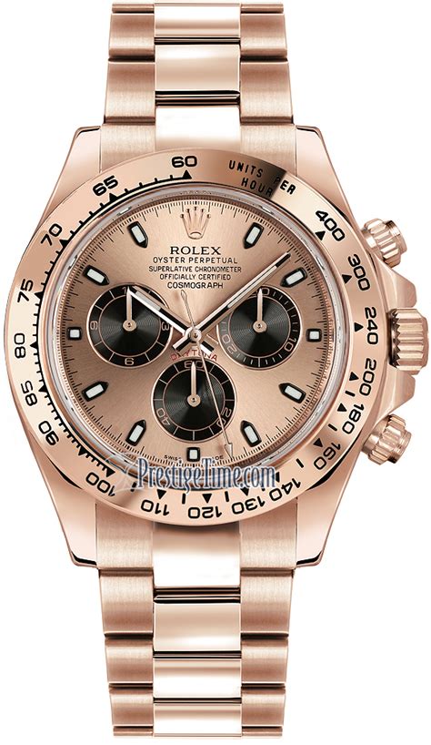 116505 Pink And Black Index Rolex Cosmograph Daytona Everose Gold Mens