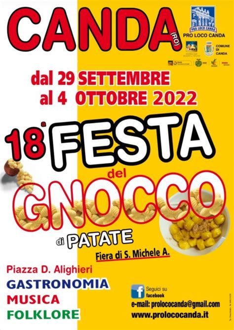 18 FESTA DEL GNOCCO DI PATATE A CANDA Sagre Enogastronomiche