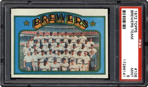 1972 Topps Brewers Team Psa Cardfacts®