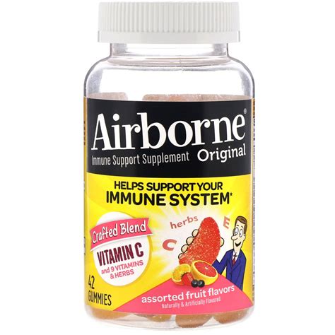 Airborne Original Immune Support Supplement Assorted Fruit Flavors 42 Gummies Iherb