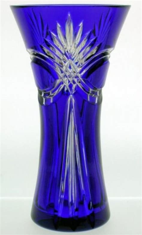 Crystal Vase Design In Cobalt Blue Crystal Vase Blue Glassware