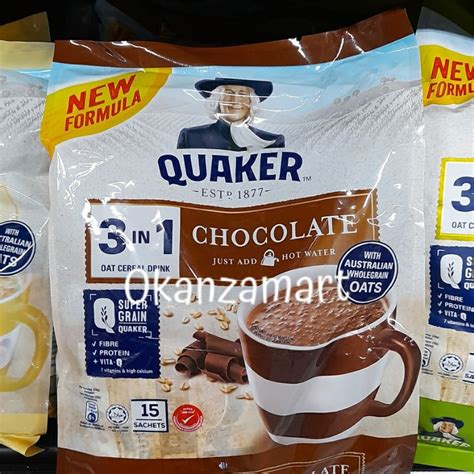 Jual Quaker 3IN1 Oat Cereal Drink Original Chocolate Berry Burst