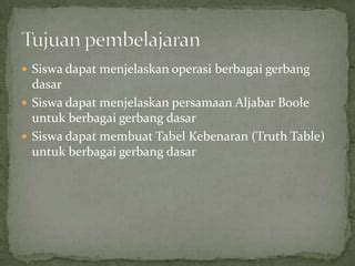 Gerbang gerbang dasar logika | PPT