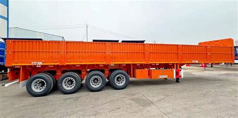 4 Axle 80 Ton Dropside Trailer With Sidewall