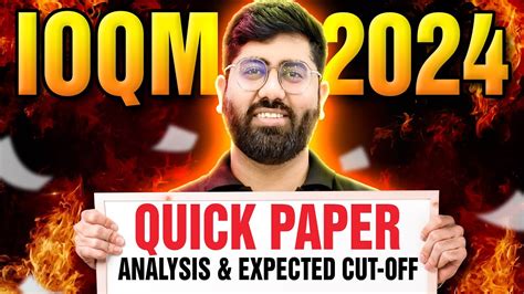 IOQM 2024 Live Paper Analysis Expected Cut Off Motion Foundation