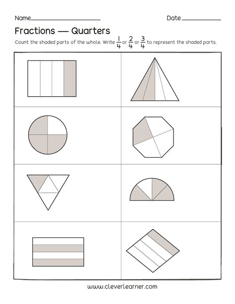 Halves And Fourths Worksheets