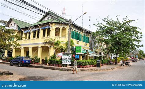 People Walking On Street In Kampot Cambodia Editorial Stock Photo