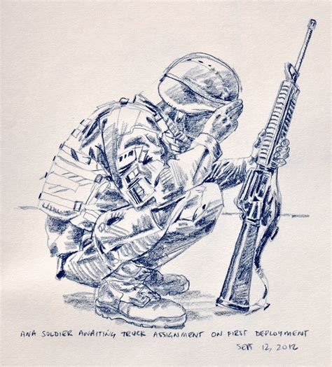 Kneeling Soldier Drawing at GetDrawings | Free download