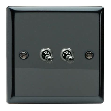 Iridium Black Classic 2 Gang 10a 1 Or 2 Way Decorative Toggle Switch The Switch Store