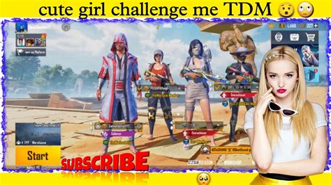 Cute Girl 😯 Challenge Me 2v2 Tdm M416 Bgmi 🤯 Youtube