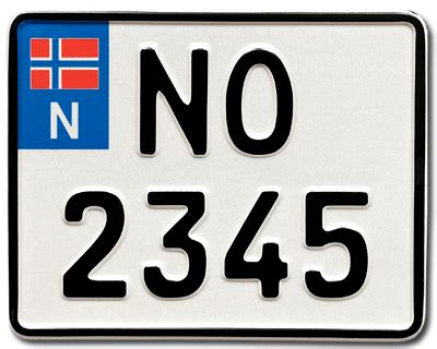 02 Norsk BIL skilt EU størrelse 520 x 110 mm med flagg Showplate se