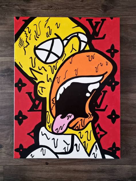 Homer Simpson Pop Art,simpson's Art,pop Art Collection,hand-painted Art - Etsy