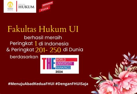 Fakultas Hukum Ui Raih Peringkat Di Indonesia Dan Peringkat