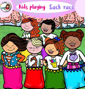 Kids Playing -Sack Race by Artifex | TPT