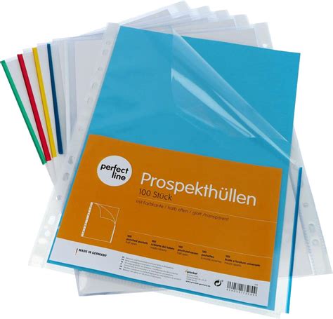 Perfect Line Document Sleeves A Half Open With Colourful Margin