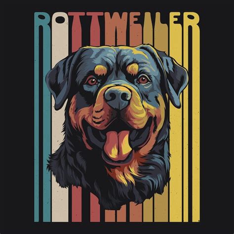 Premium Vector Rottweiler Dog Retro Vintage Tshirt Design