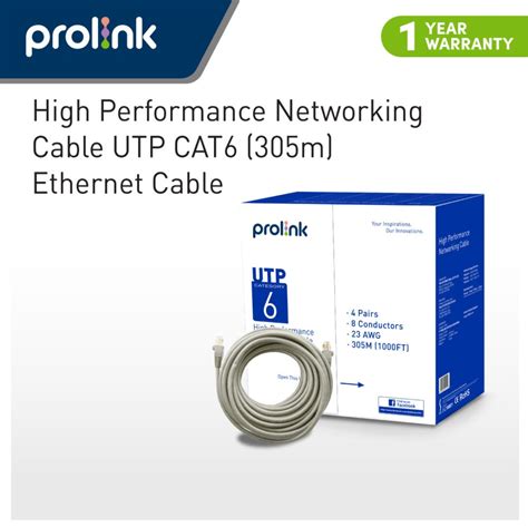 Prolink Cat6 Utp Lan Cable 305m Gigabit Lan Ethernet Cable High Performance Networking