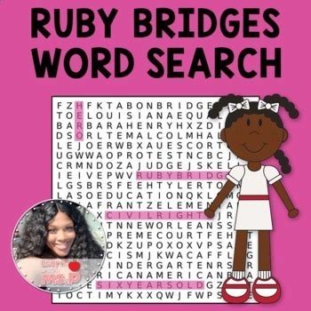 Ruby Bridges Word Search Coloring Page Black History Month Activity