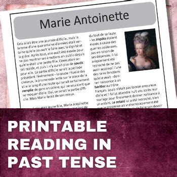 French Reading Comprehension Activity Marie Antoinette By Frenchified