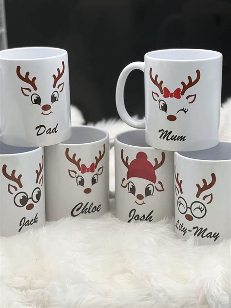 Reindeer Personalised Christmas Mug Christmas T Personalised