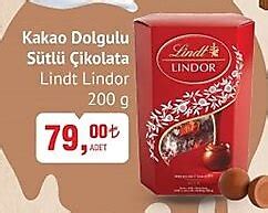 Lindt Lindor Kakao Dolgulu Sütlü Çikolata 200 g İndirimde Market