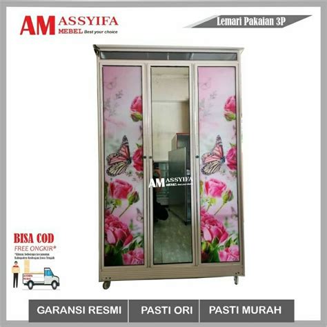 Jual LEMARI PAKAIAN ALUMINIUM 3 PINTU LEMARI PAKAIAN ANTI RAYAP