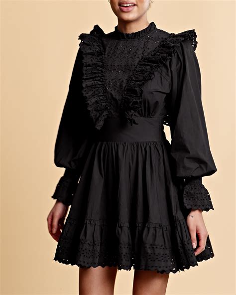 ByTiMo Poplin Frill Dress Black