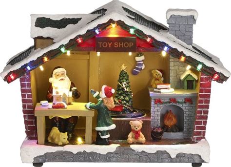 Luville Santa Toy Shop With Fireplace Adapter Included Kersthuisjes