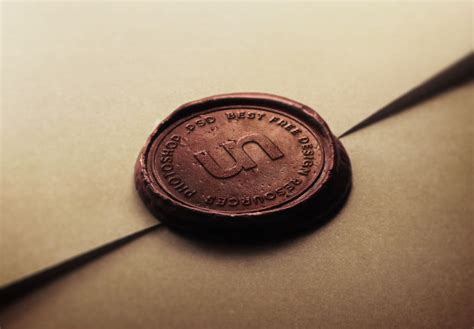 Wax Stamp Logo Mockup Closeup Psd