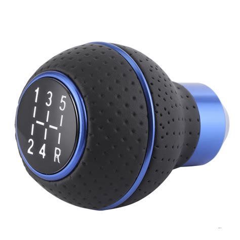 Speed Gear Knob Stick Aluminium Alloy and Leather Manual Automobiles ...