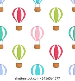 Hot Air Balloon Among Clouds Seamless Stock Vector Royalty Free Shutterstock
