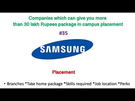 Samsung Placement Job Roles And Package I Iit And Nit Placements Youtube