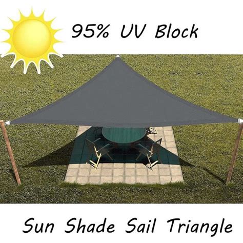 Voile Solaire Triangulaire RURGLY 3 6x3 6x3 6m Gris Protection UV