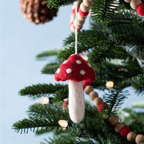 Felted Red Cap Mushroom Ornament Felt Christmas Ornaments Diy Christmas Ornaments Christmas