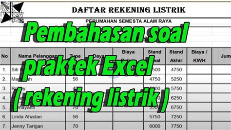 Penyelesaian Praktek Excel Daya Listrik Youtube