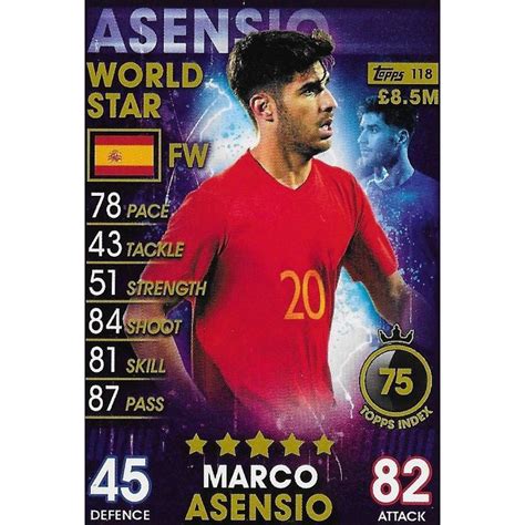 Match Attax 101 2019 World Stars Base Spain Asensio On Ebid